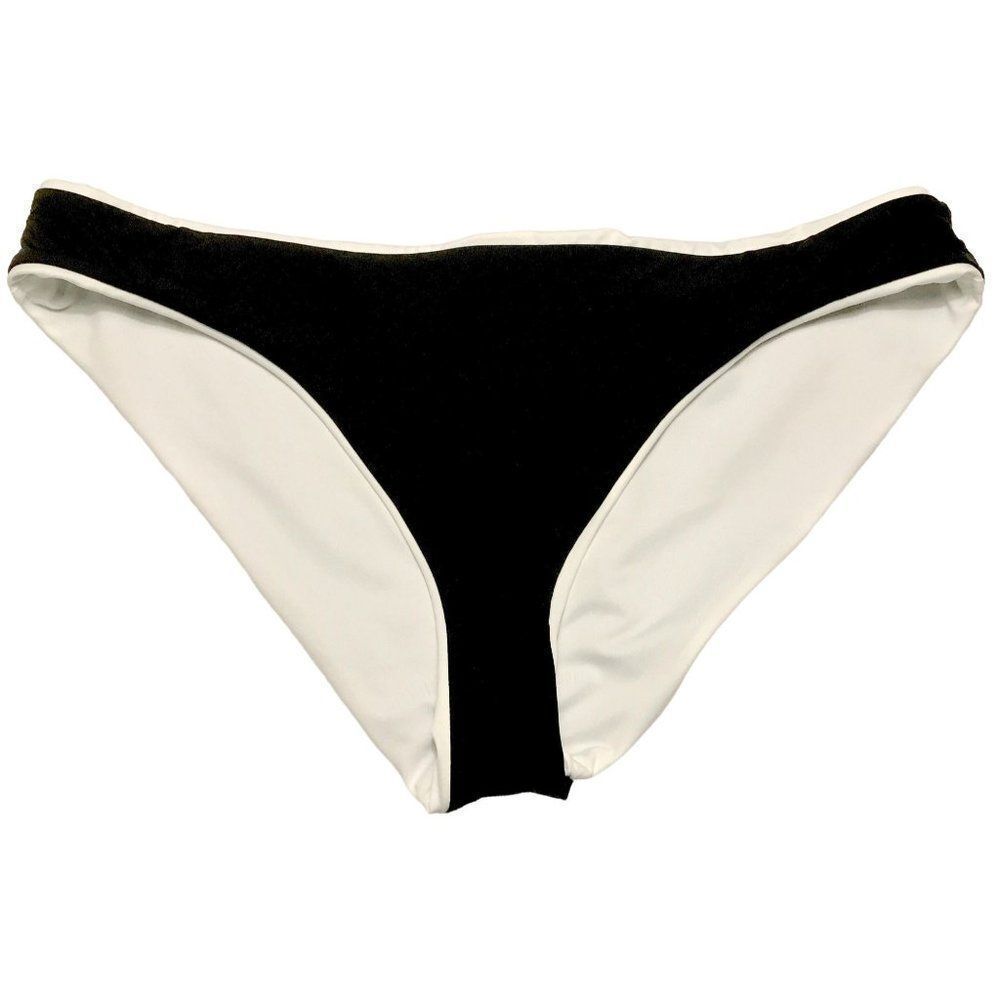 Becca American Fit  Black Bikini Bottom Size XL White Detailing NEW
